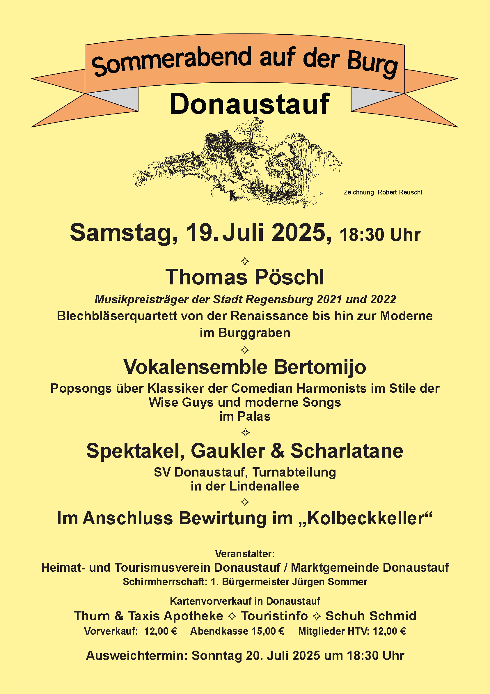 Programm Sommerabend Burg Donaustauf